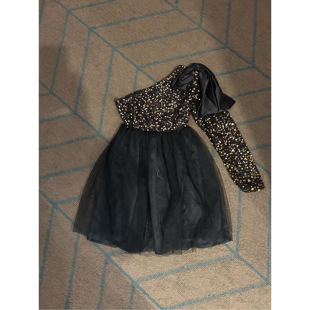 NEW Sequin Sparkle Party Tulle Tutu 1 Shoulder Special Occasion Dress 10Y